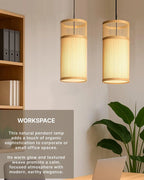 Boho Bamboo Hanging Lamp for Cafe and Home Interiors