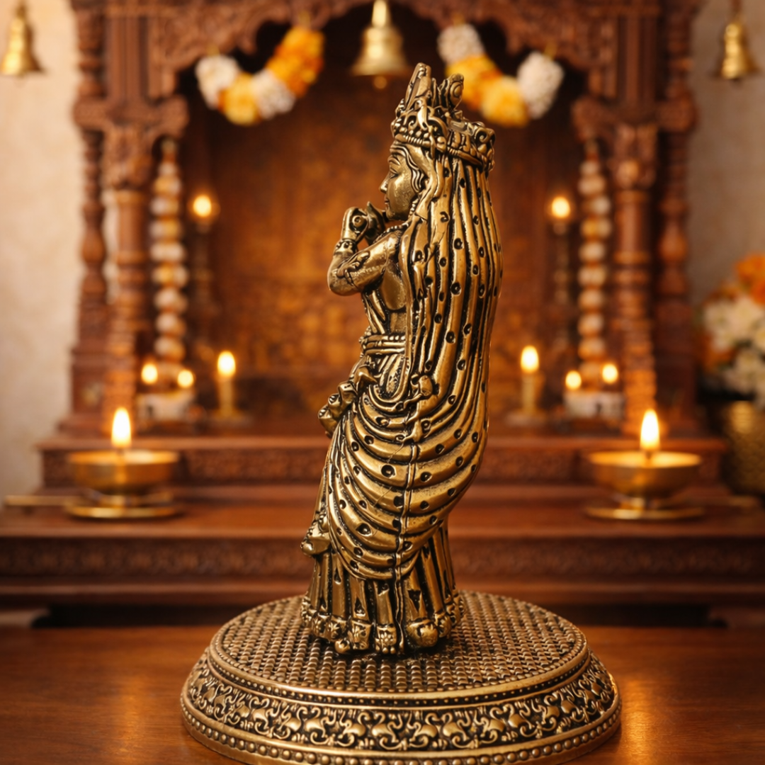 Brass Lightweight Standing Radha Krishna Idol Vedansh Craft