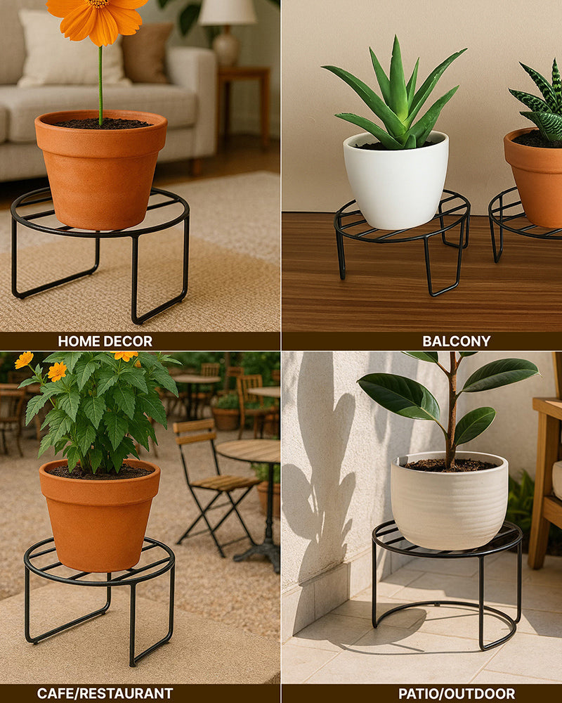 Set of 3 Metal Plant Holder Stands, Durable and Stylish for Indoor and Outdoor Gardens