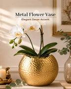 Metal Flower Vase for Fresh or Artificial Flowers and Home Decoration
