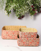Stylish Seagrass Organizer Tray Set of 3 for Multipurpose Storage, Display, and Home Decor