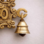 Brass Om Wall Hanging With Bell (7 Inch) Vedansh Craft