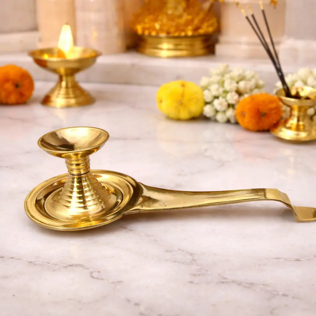 Brass Dhoop Aarti Spoon (9.8 Inch) Vedansh Craft