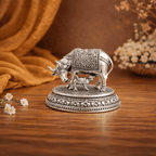 Brass Kamdhenu Cow With Calf Lightweight Idol (2 Inch) Vedansh Craft