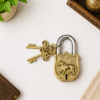 Brass Door Lock With Two Brass Keys (4.5 Inch) Vedansh Craft