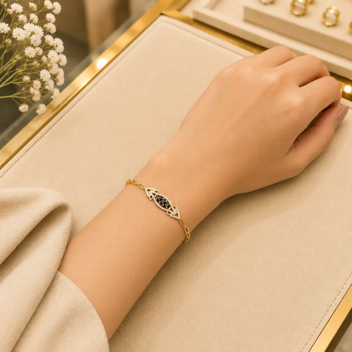 Colorful CZ Tennis Bracelet for Women | Gold-Tone Clasp, Gift Box Vedansh Craft