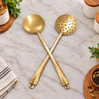 Brass Kitchen Ladles Set  (15.5 Inch) Vedansh Craft