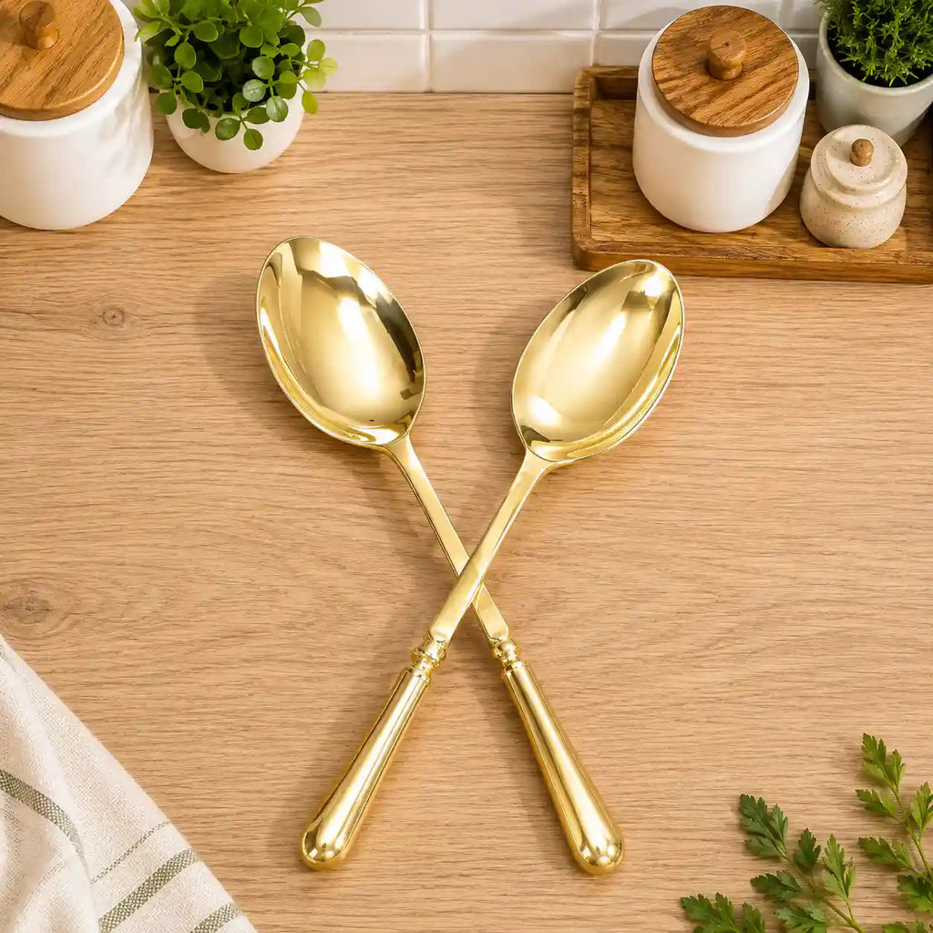 Brass Cooking Kitchen Ladles set (13.5 Inch) Vedansh Craft