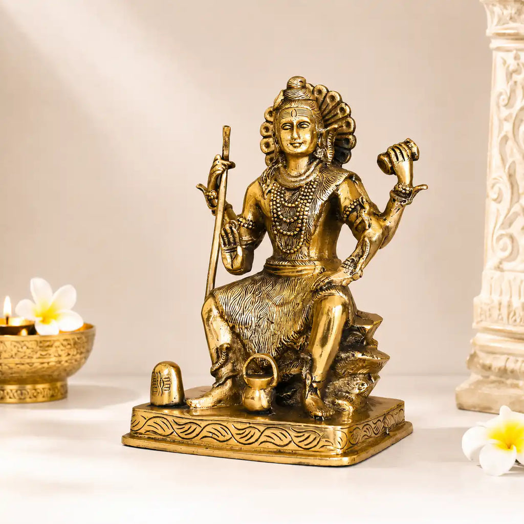 Brass Sitting Lord Shiva Statue (8.5 Inch) Vedansh Craft