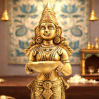 Brass Deep Lakshmi Standing Idol (12.5 Inch) Vedansh Craft