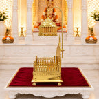 Handcrafted Brass Singhasan with Dome for Laddu Gopal Vedansh Craft