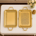 Brass Rectangular Tray / Platter With Handle Vedansh Craft