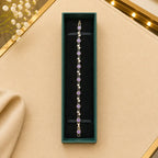 Thin Linear CZ Tennis Bracelet for Women | Gold-Tone Clasp, Gift Box Vedansh Craft