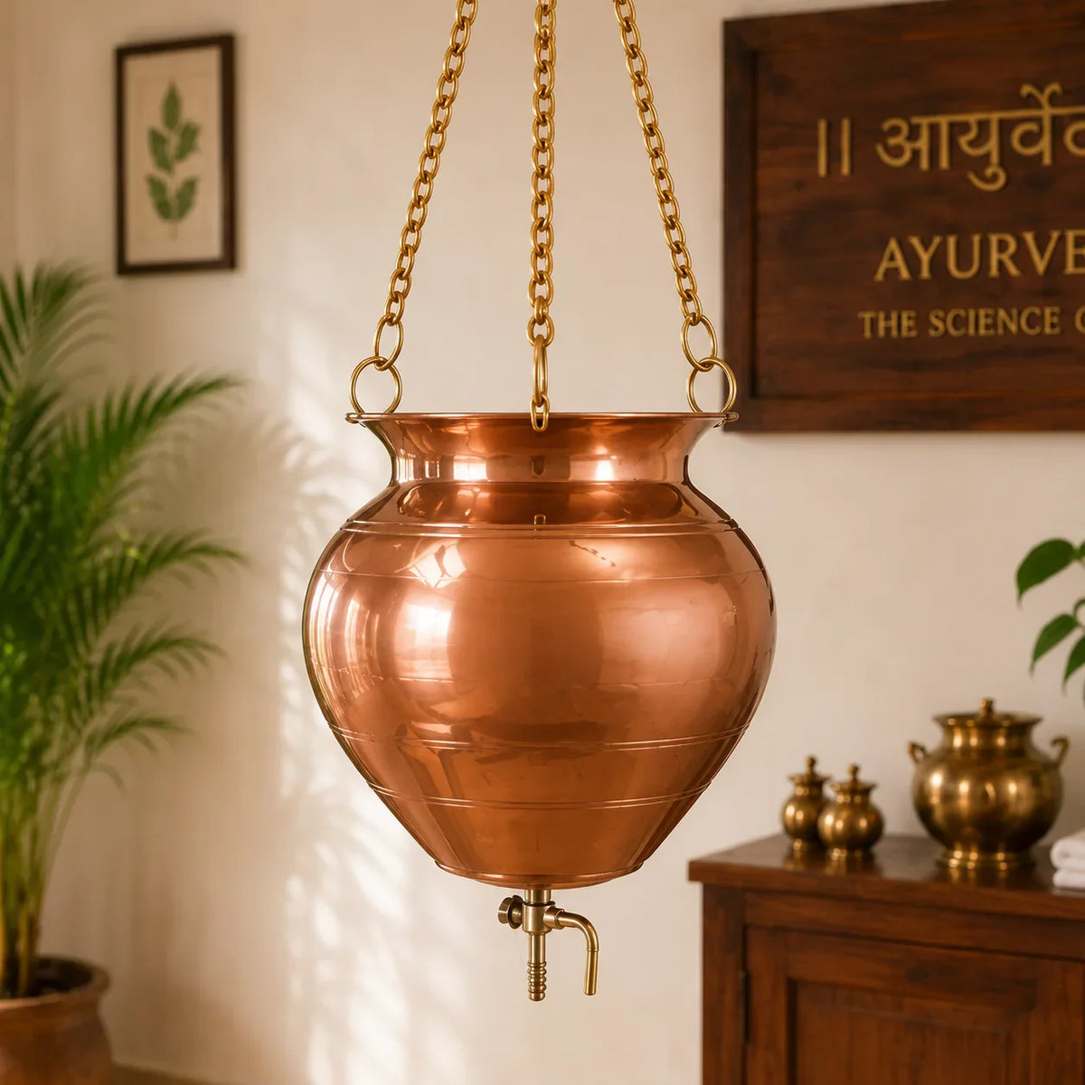 Copper Shirodhara Pot Ayurvedic Equipment (20.5 Inch) Vedansh Craft
