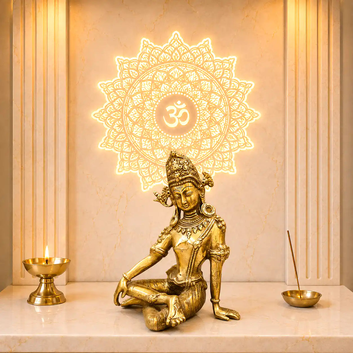 Brass Sitting Indra Dev Idol (9.5 Inch) Vedansh Craft