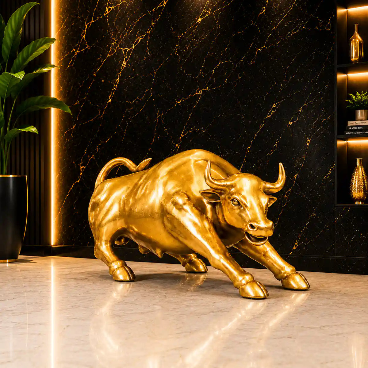 Brass Decorative Bull Statue (15 Inch) Vedansh Craft