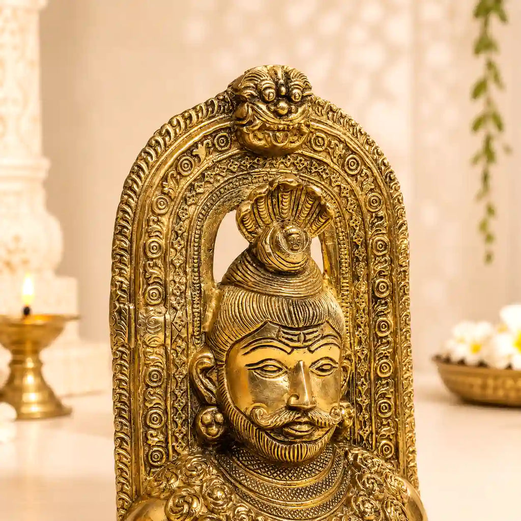 Brass Shiva Head Idol With Kirtimukha (8.5 Inch) Vedansh Craft