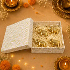Brass Elephant Statue Set With Gift Box/Hamper Vedansh Craft