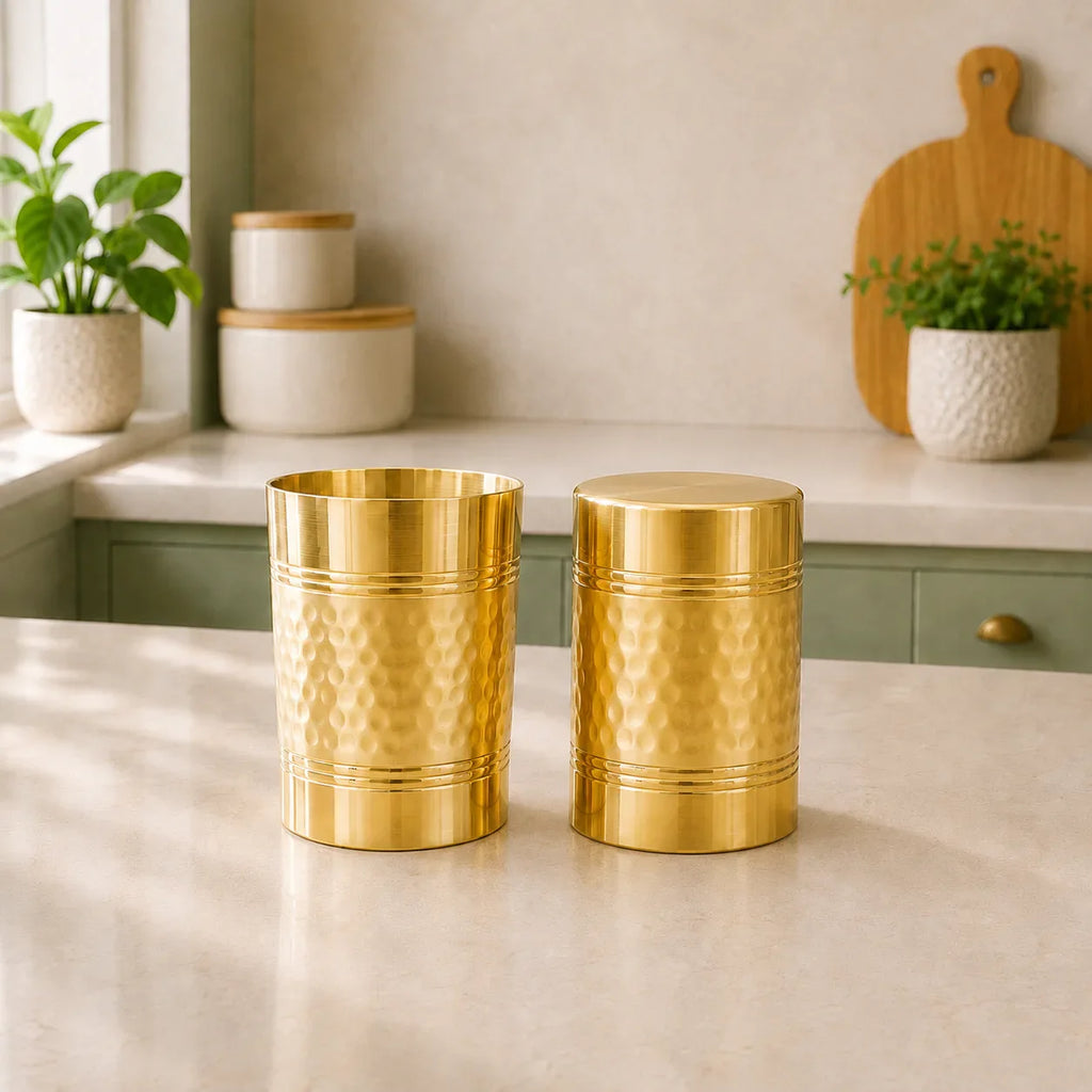 Brass Handcrafted Glass Pair Vedansh Craft