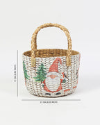 Handwoven Round Seagrass Fruit Basket for Kitchen, Dining, and Home Organization
