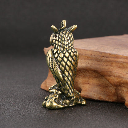 Household Brass Distressed Owl Decoration