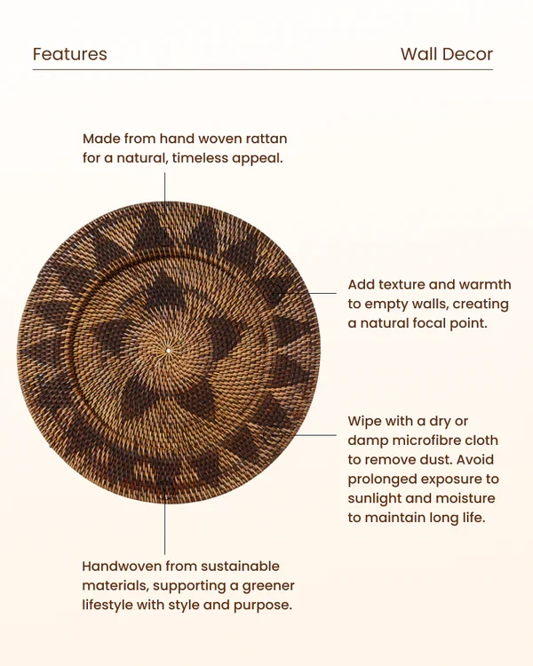 Rattan Wall Accent for Natural Home Styling