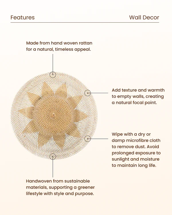 Rustic Rattan Wall Hanging for Home Decoration