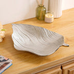 Statement Leaf Table Decorative Tray Silver Nestasia