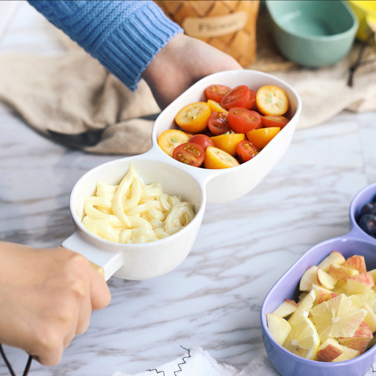 Merry 2 Part Chip and Dip Bowl 500 ml Nestasia