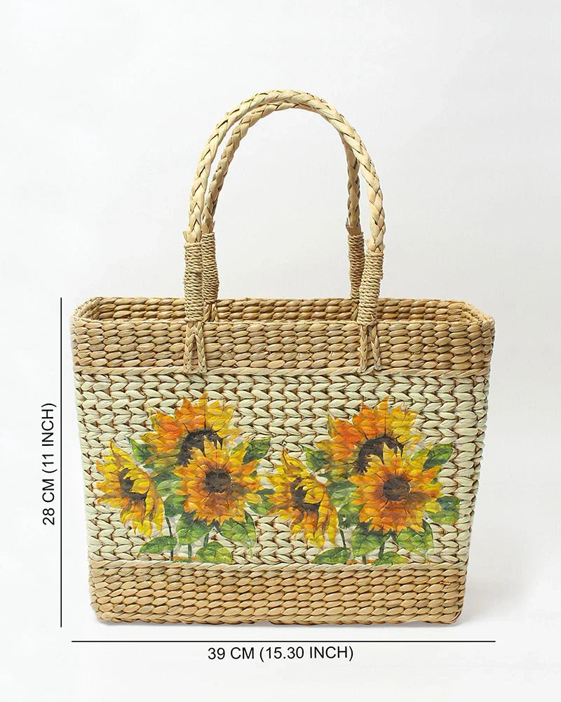 Handwoven Seagrass Basket for Everyday Shopping