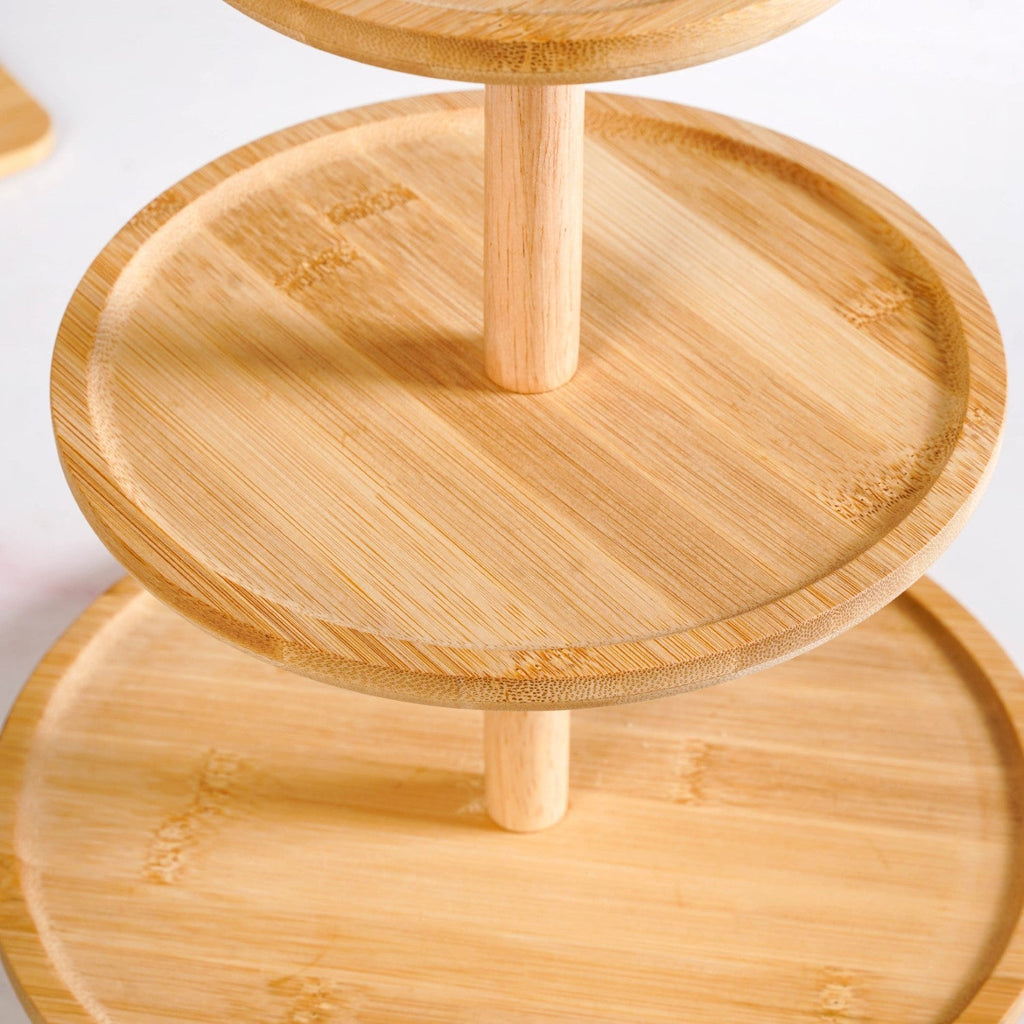 3 Tier Bamboo Cupcake Stand Nestasia