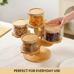 3 Tier Kitchen Storage Airtight Jars With Stand Set Of 6 450ml Nestasia