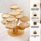 3 Tier Kitchen Storage Airtight Jars With Stand Set Of 6 450ml Nestasia