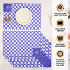 Violetta Cotton Embroidered Table Mat Purple Set Of 6 Nestasia