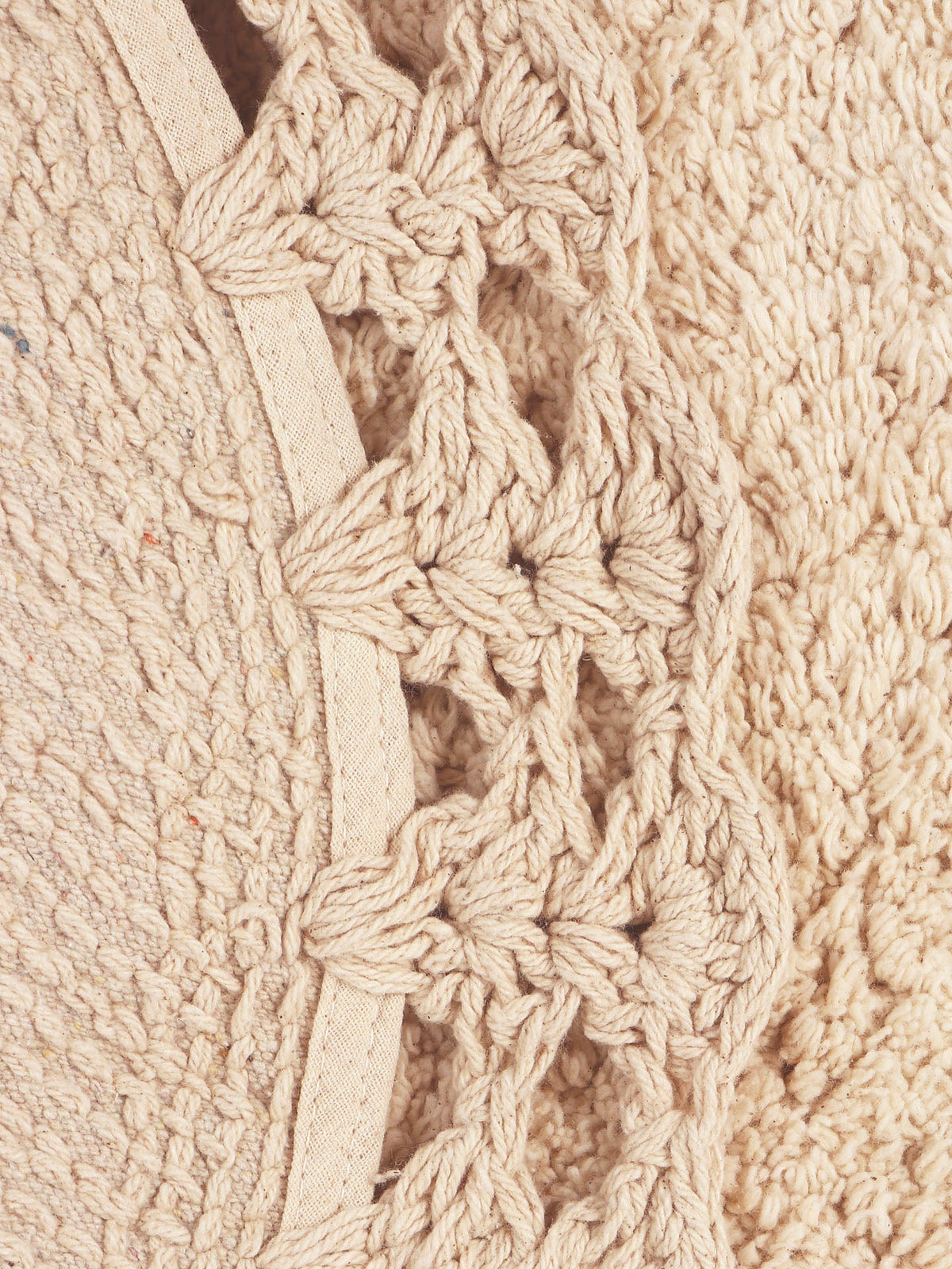 Handloom Cotton Round Bath Mat For Bathroom