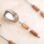 Fusion Wood Resin SS Bar Tool Set Of 4 With Stand Nestasia