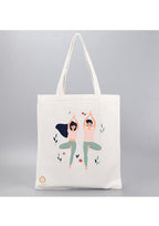 TAJNAN Reusable Tote Bags|100% Organic Cotton Grocery Bag|Eco-Friendly, Multi-Purpose Bag|Sturdy Canvas Bag with 15kgs Capacity | Multiple Stylish Designs,Pack of 1 (Yoga) - Best Gift for Valentines