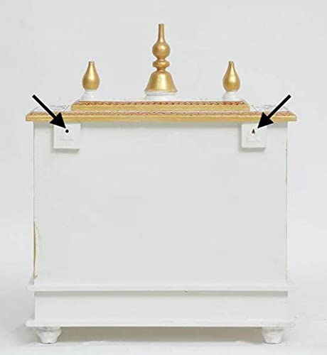 Jodhpur Handicrafts MDF Wood Home Temple Mandir for Big Size Temple for Home with Door Pooja Stand for Home Wall Mount (18 inch x 9 inch x 22 inch, White & Golden) Jord702WG