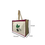 BBGRO Big Eco Cotton Canvas Shopping Bags for Carry Milk Grocery Fruits Vegetable with Reinforced Handles jhola Bag - Kitchen Essential (17.5 inch x 13 inch x 7 inch) Pack of (2)