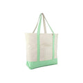 BSD Organics Heavy Duty Cotton Canvas Zippered Tote Bag - White/Green