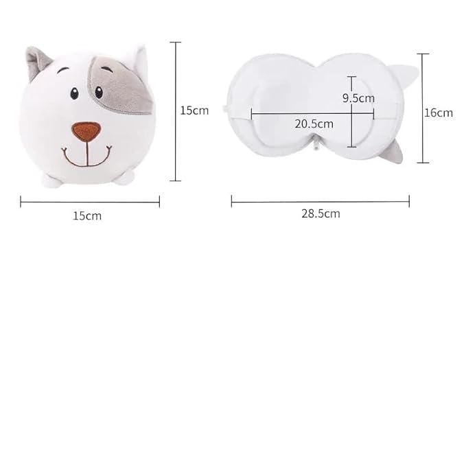 AGS MART Exter Soft Nylon Neck Pillow with Eye Mask Traveling, Car, Bus,Flight,Train