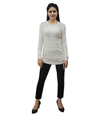 HAUTEMODA Woollen Regular Tops - Maroon (White, 38)