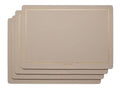 Dribble Premium PU Leather Placemats Set of 4, Double Layer Waterproof Heat Resistant, Non-Slip Easy Clean Dining Table Mats for Kitchen, Dining & Office Desk, Reversible & Smooth Finish (Light Beige) Kafalo