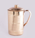 KC Copper Water Bottle and Jug Combo Set - 1000 ml Bottle, 2000 ml Jug, 2 Glasses - Brown