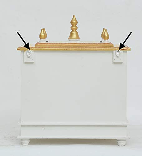 Jodhpur Handicrafts Wood Home Temple, Pooja Mandir, Pooja Mandap (White, LXBXH 20X12X24 Inch)
