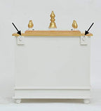 Jodhpur Handicrafts Wood Home Temple, Pooja Mandir, Pooja Mandap (White, LXBXH 20X12X24 Inch)