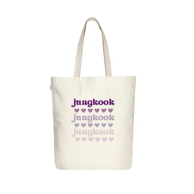 THE UMBRELLA STORE Jungkook BTS Aesthetic Tote Bag for College, Travelling, Shopping, Office, Beach & Daily Use, Ecofriendly & Reusable,