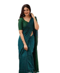 Handloom Cotton Khadi Saree for Women | Green & Magenta Soft Cotton Saree with Blouse Piece | 5.5 Meter (Green::Rama)