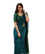 Handloom Cotton Khadi Saree for Women | Green & Magenta Soft Cotton Saree with Blouse Piece | 5.5 Meter (Green::Rama)