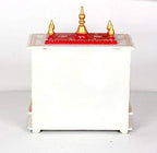 Kamdhenu Art and Craft Wooden Temple Home Temple Pooja Mandir Pooja Mandap Temple for Home (White & Red) - 9X22 Inch
